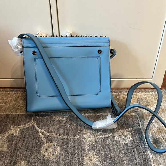 🎀🆕 Blue Studded Leather Crossbody IIIbeca by Joy Gryson - Picture 9 of 10